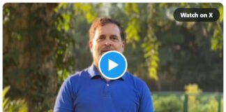 Rahul Gandhi speaking in a video message criticizing Prime Minister Narendra Modi