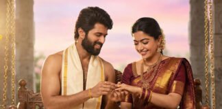 Rashmika Mandanna receiving traditional heirloom bangles during sangeet ceremony at Vijay Deverakonda wedding celebration.