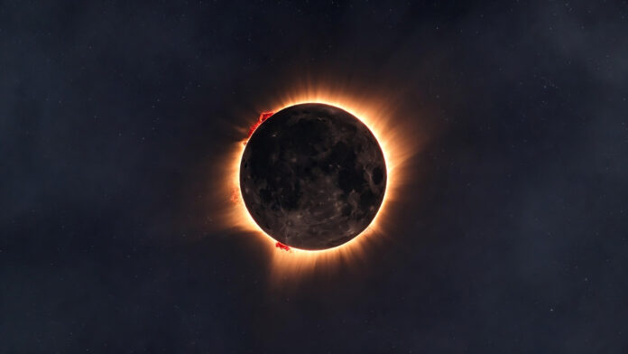 ring-of-fire-solar-eclipse- Annular solar eclipse showing bright Ring of Fire effect