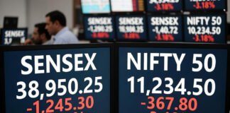 Indian stock market closes lower as Sensex and Nifty end in red