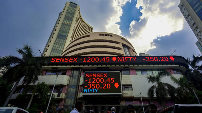 Bombay Stock Exchange building as Sensex falls over 1,000 points in sharp market decline