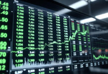 Sensex Jumps 283 Points, Nifty Closes Above 25,800 for Third Straight Session Indian stock market display board showing Sensex and Nifty rising in green