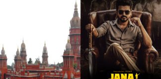 Thalapathy Vijay in dramatic cinematic style representing Jana Nayagan update