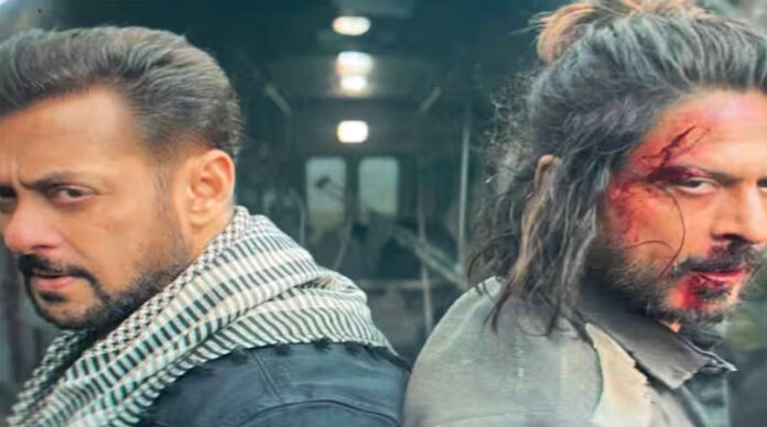 tiger-vs-pathaan-400-crore- Shah Rukh Khan and Salman Khan action visuals representing Tiger vs Pathaan global spy thriller project.