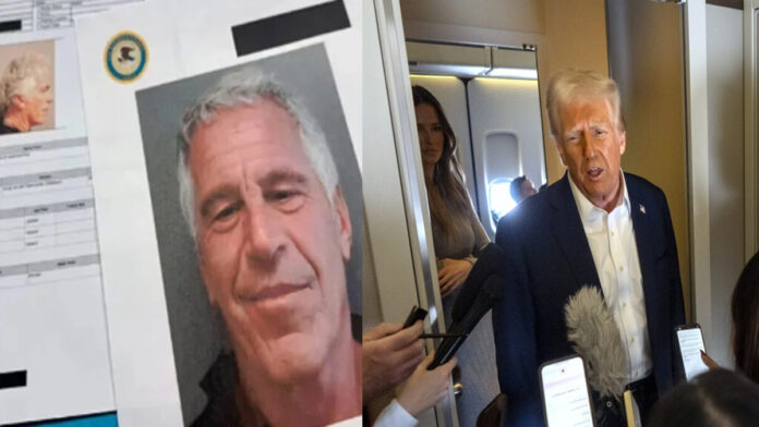 trump-epstein-files-respons Donald Trump speaking to reporters during an official press briefing