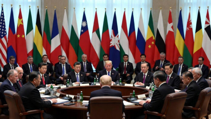 trump-peace-board-meeting-2 International leaders meeting at global peace conference table