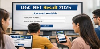 UGC NET December 2025 result scorecard download page