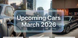 Upcoming cars launching in India March 2026 including Maruti eVitara, Renault Duster and Audi SQ8.