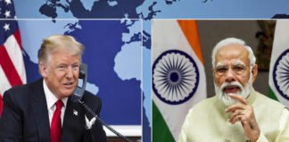 Donald Trump and Narendra Modi during discussions on the US-India trade deal and tariff reduction