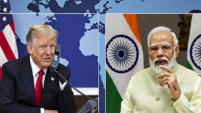 us-india-trade-deal-trump-m Donald Trump and Narendra Modi during discussions on the US-India trade deal and tariff reduction