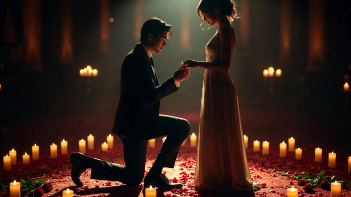 valentines-day-romantic-pro Romantic Valentine’s Day proposal with partner kneeling and holding ring