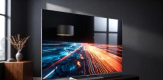 Large 75-inch Xiaomi QLED television displaying vivid 4K visuals