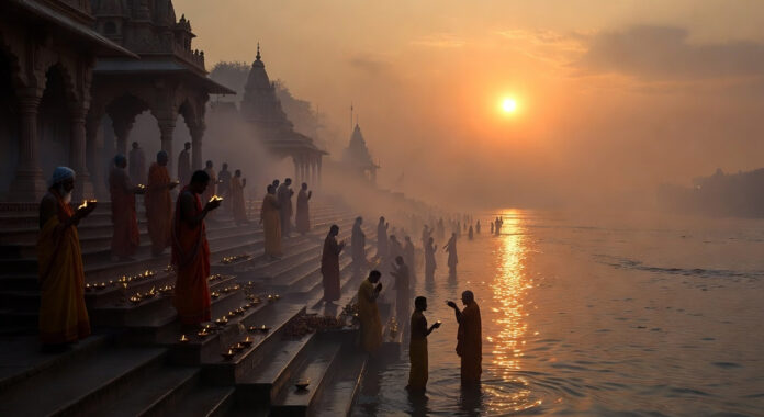 Chaitra-Amavasya-2026-Ritua Devotees performing rituals on Chaitra Amavasya during Raj Panchak in India