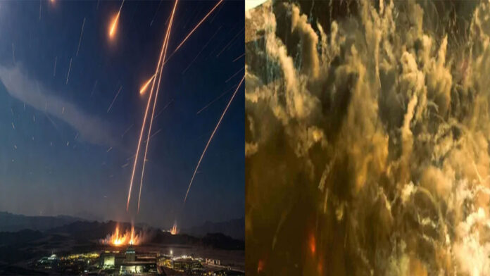 Iran-missile-strikes-Israel Missile strikes and counterstrikes intensify conflict as Tehran faces blackouts and Israel reports heavy damage.