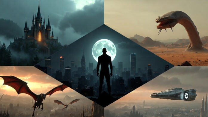 Major-Hollywood-Franchise-U Hollywood franchise collage showing Harry Potter series, Dune 3, Spider-Man and House of the Dragon characters