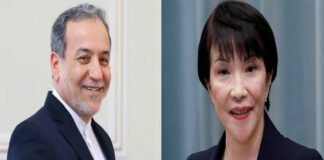 Seyed Abbas Araghchi with Sanae Takaichi
