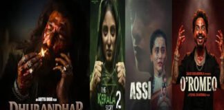 Bollywood box office collection board showing Kerala Story 2, Assi and O Romeo earnings before Dhurandhar 2 release