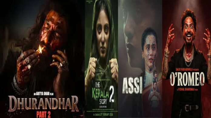 bollywood-box-office-drop-b Bollywood box office collection board showing Kerala Story 2, Assi and O Romeo earnings before Dhurandhar 2 release