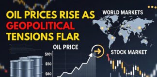 Brent crude oil price reaching $101.59 per barrel as global stock markets fall