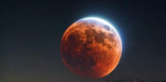 Total lunar eclipse 2026 blood moon visible in India on March 3 evening sky