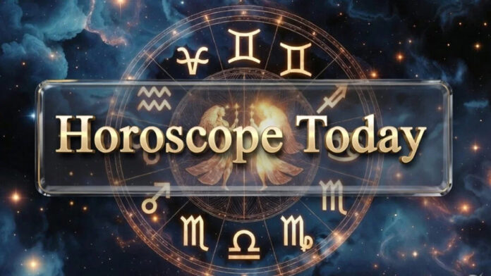 daily-horoscope-march-8-202 Daily horoscope March 8 2026 zodiac wheel with astrology symbols representing predictions for all zodiac signs