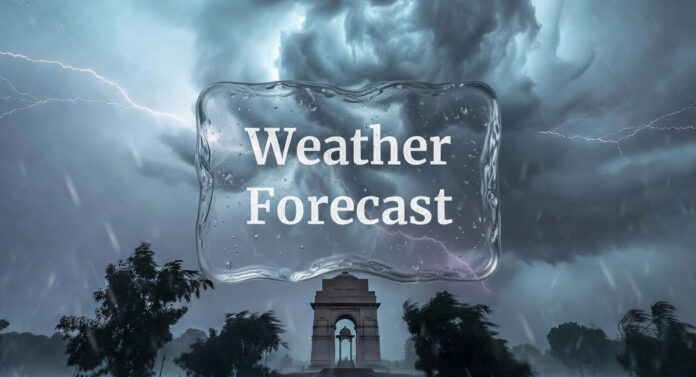 delhi-weather-rain-thunders Delhi weather rain thunderstorm western disturbance clouds strong winds India