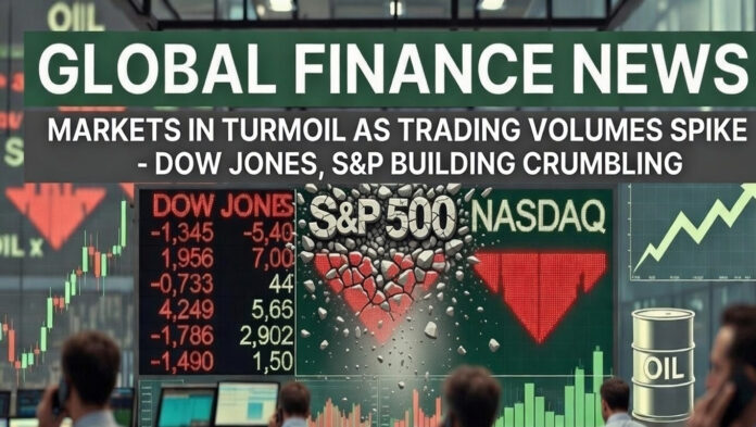 dow-jones-stock-market-fall US stock market display showing Dow Jones falling sharply amid rising oil prices and escalating geopolitical tensions in West Asia