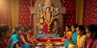 Kanya Pujan ritual on Durga Ashtami Navratri 2026