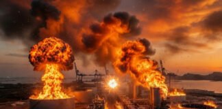 Smoke rising near Fujairah oil terminal in UAE after reported drone interception during regional tensions