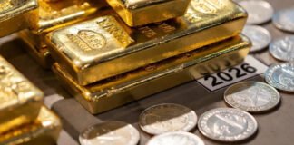 Gold bars and silver bullion showing sharp price surge amid geopolitical tensions