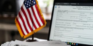 H1B visa documents with US flag representing USCIS immigration rule changes for skilled workers