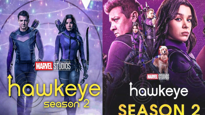 hawkeye-season-2-jeremy-ren Jeremy Renner as Hawkeye holding a bow in Marvel Disney+ series