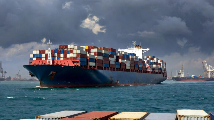 india-exports-gulf-shipping Container ships in Gulf waters amid rising shipping surcharge impact on India exports
