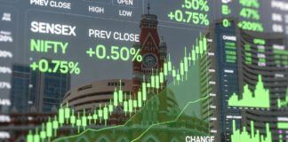 Indian stock market opening Sensex Nifty surge green trading screen chart