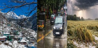 India weather storm rain lightning strong winds IMD alert March 2026 temperature drop
