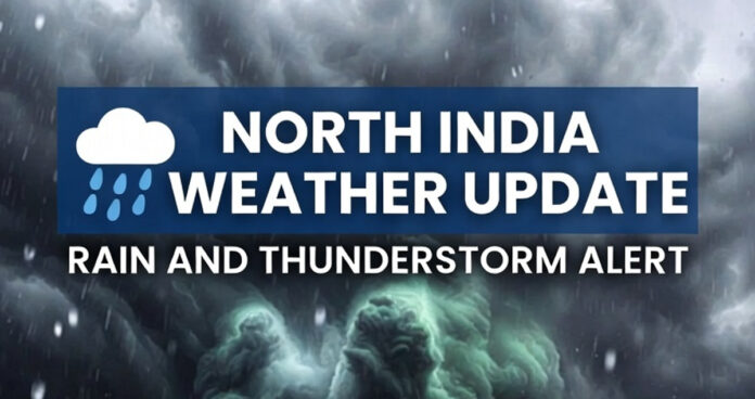 india-weather-update-wester Western disturbance rain clouds over North India causing thunderstorms and weather alert