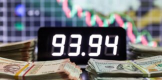 Indian rupee falls to record low 93.94 against US dollar