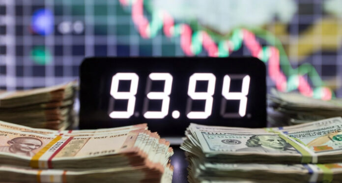 indian-rupee-record-low-93- Indian rupee falls to record low 93.94 against US dollar