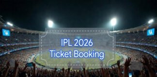 Fans entering a cricket stadium for an IPL match as ticket booking for IPL 2026 begins online.