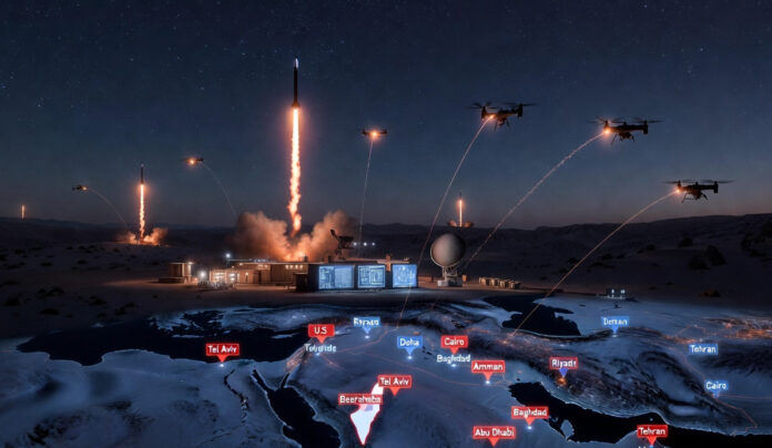 Iran Missile Launch Toward Israel Amid Rising Middle East Tensions Iran launches missiles toward Israel as Middle East conflict intensifies and regional security alerts rise
