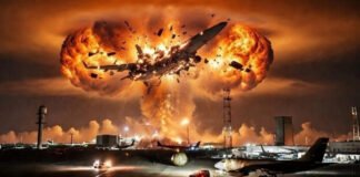 Prince Sultan Air Base in Saudi Arabia after reported Iranian missile strike damaging US refueling aircraft