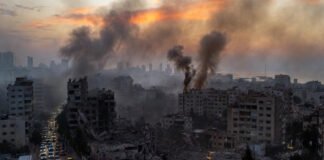 Israeli airstrikes smoke over Beirut Dahiya Hezbollah stronghold Lebanon March 6 2026