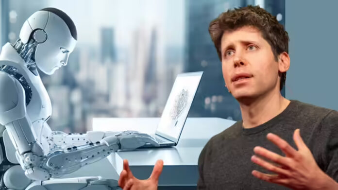 sam-altman-gpt-5-beta-annou Sam Altman OpenAI CEO announcing GPT-5 beta release for developers in April 2026 at tech conference