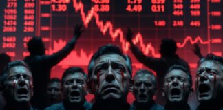 Stock market crash India Sensex Nifty red screen showing sharp fall March 2026