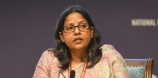 Sujata Sharma, Joint Secretary in the Petroleum Ministry, addressing a press briefing on India’s oil and gas supply situation.