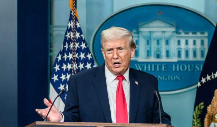 trump-iran-conflict-video-a President Donald Trump delivering a video address on escalating Iran conflict