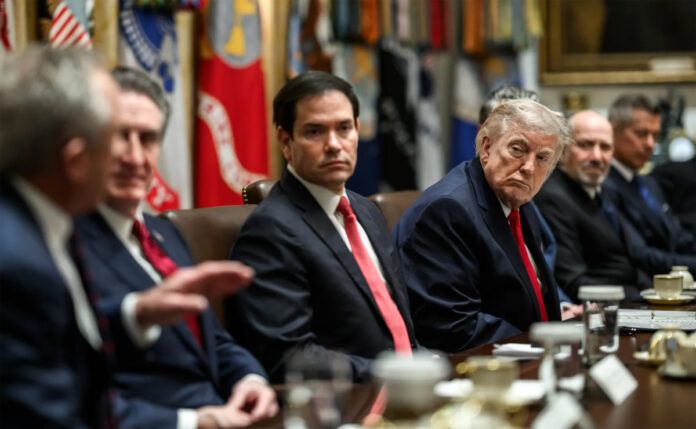 trump-uk-iran-strikes-diego Donald Trump speaking in the Oval Office about US-UK tensions over Iran military operations.