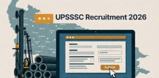 UPSSSC recruitment 2026 assistant boring technician vacancy irrigation department jobs Uttar Pradesh