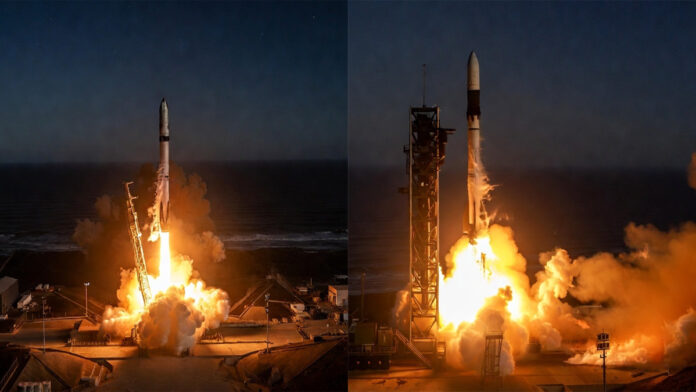 us-minuteman-iii-ballistic- Minuteman III ballistic missile launch from Vandenberg Space Force Base during US military test