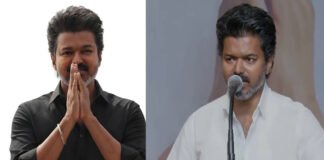 Actor and political leader Vijay discussing Tamilaga Vetri Kazhagam preparations for Tamil Nadu elections 2026
